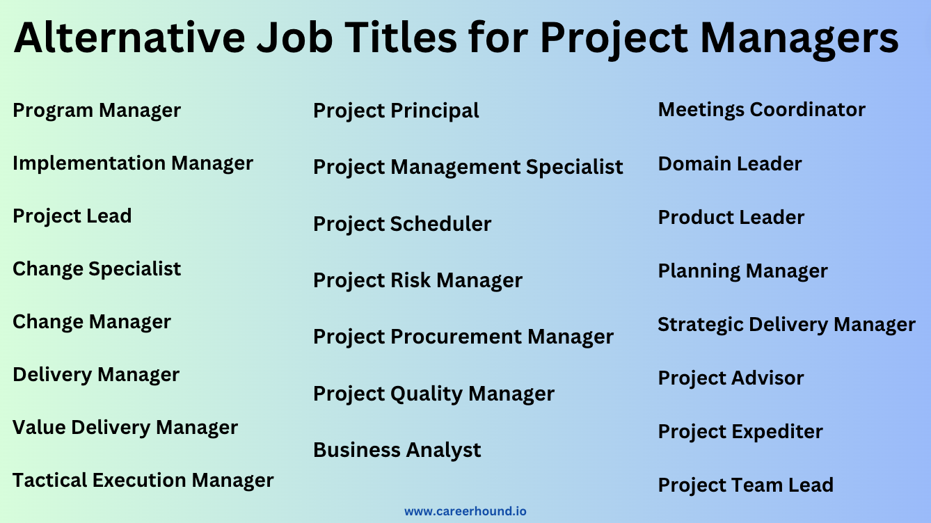 Projet management job titles